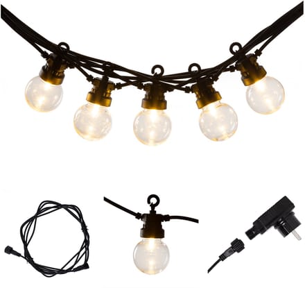 LEDR Regular Patio Lights Round Bulbs - buitenverlichting - sfeerverlichting - verlengbaar - 10 lampjes
