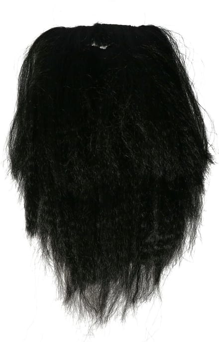 Faram Carnaval/verkleed accessoires baard - lang - golvend - zwart - aan elastiek - kabouter/oude man