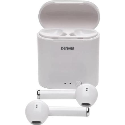 Denver Draadloze Oordopjes met Oplaad Case - Earbuds Wireless - Bluetooth - TWE36 - Wit