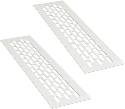 Aluminium Ventilatiegrille - 24,5 x 6 cm - Wit - 2 Stuks | Rechthoekige Uitlaatventilator