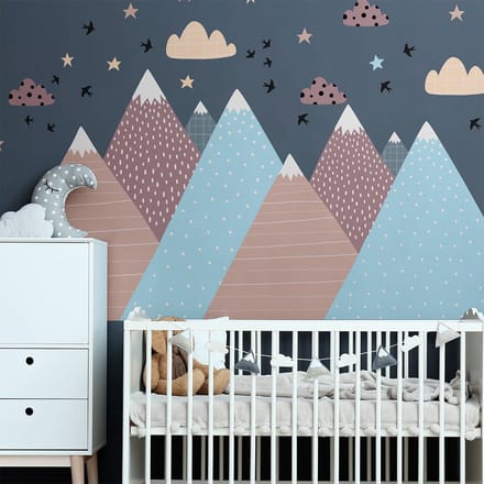 Kinderstickers van Scandinavische bergen van Mirika, 110 x 165 cm