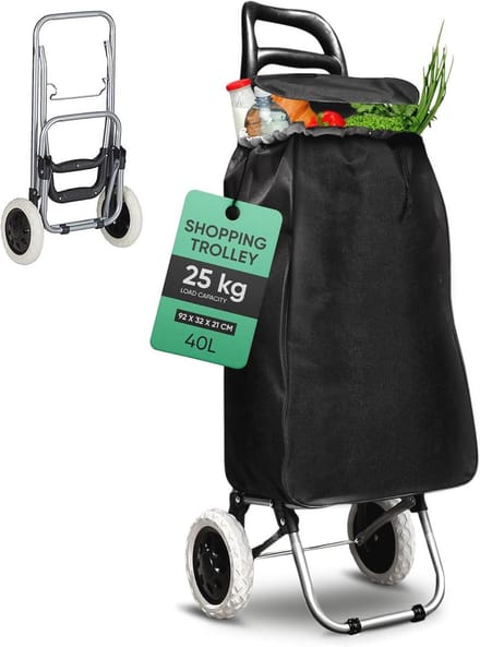Ruimtebesparende Boodschappentrolley 40 Liter - Inklapbaar en Ergonomisch