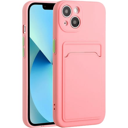 CaseBody iPhone 13 Telefoonhoesje met Kaarthouder Roze