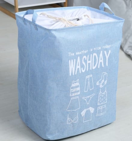 Inklapbare wasmand blauw 53x43,5x33 cm