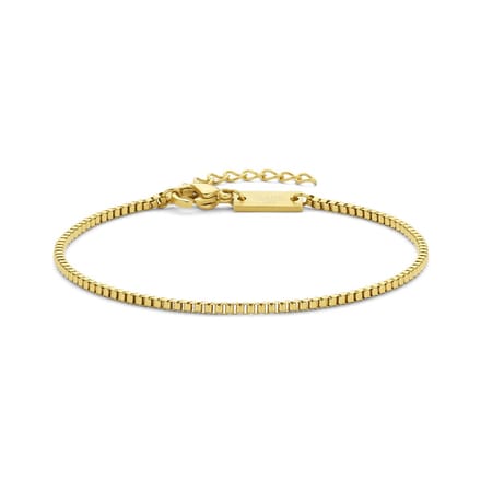 7FB-0842 – Frank 1967 – Heren Armband – Stalen Box Chain Armband – Goudkleurig