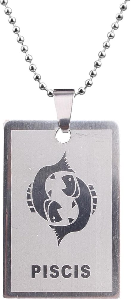 Fako Bijoux® - Ketting - RVS Hanger - Sterrenbeeld Rechthoek - Vissen