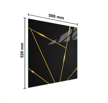 TMK ArtDeko - Glasplaat Bescherming - 50x52 cm - Zwart - Multifunctioneel