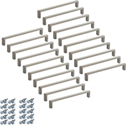 20 x Meubelgreep FACETTE BA 160 mm in roestvrijstalen look