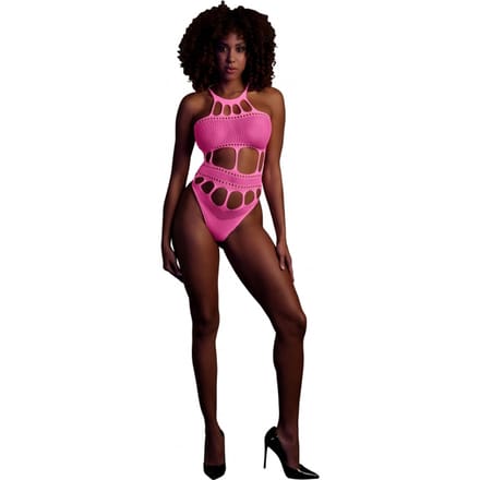 Glow in the Dark Body met Griekse halslijn - Roze