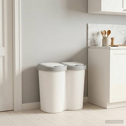 vidaXL - Afvalbin - Wit - 49,5 - x - 30 - x - 46,5 - cm - PP