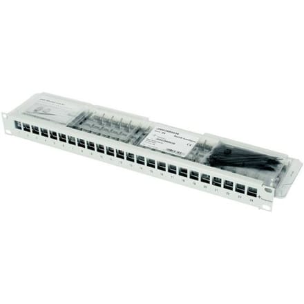 Telegärtner 100007010 19 modulehouder, gevuld 483 mm (19) CAT 6A 1 HE Grijs