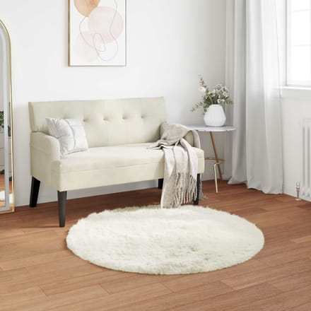 vidaXL - Tapijt - van - imitatie - schapenvacht - TAFALLA - Wit - Ø - 80 - cm - Polyester