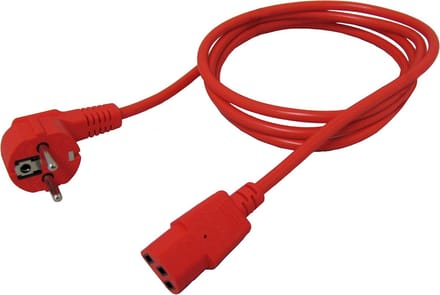 ROLINE Stroomkabel, recht IEC-Female, CEE 7/7 naar C13, rood, 1,8 m