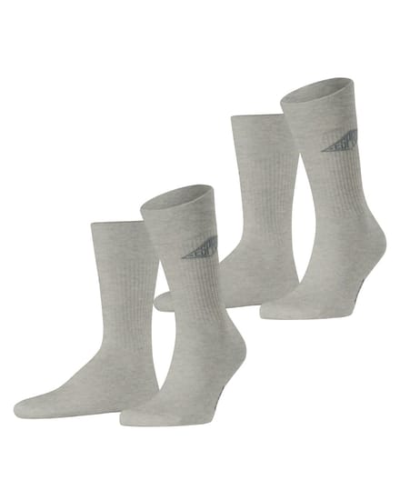 Esprit Unisex Logo 2-Pack gedessineerd katoen multipack sokken heren grijs - maat 35-38
