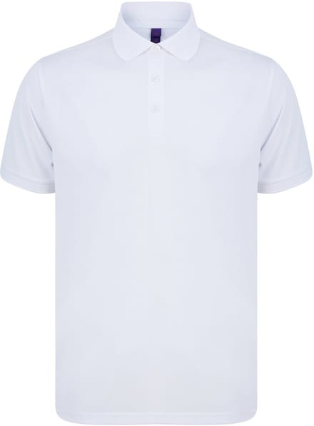 Henbury Herenpolo in gerecycleerd polyester H465 - White - S
