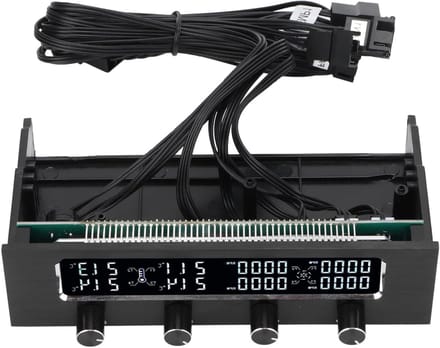 Verstelbare PC Fan Controller met LCD Display, Temperatuurregeling en Bevestigingsmateriaal voor Grafische Kaarten en CPU Koeling