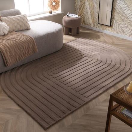 FRAAI Organisch Vloerkleed - Flowy Arch Taupe | Wasbaar - 80x150cm
