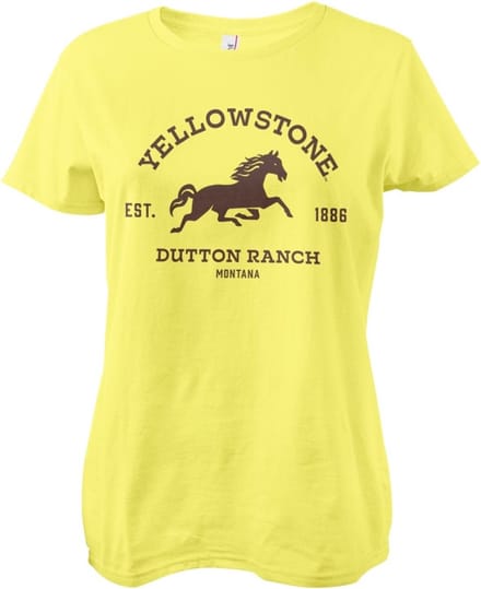 Yellowstone Dames Tshirt -M- Dutton Ranch - Montana Geel