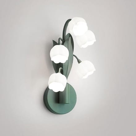 Moderne Wandlamp - Bloemvorm Armatuur - Sfeerverlichting Creëren - Ijzeren Frame - 18 cm Diameter - Wit