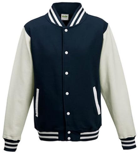Just Hoods - Varsity Jacket - Oxford Navy/White maat S