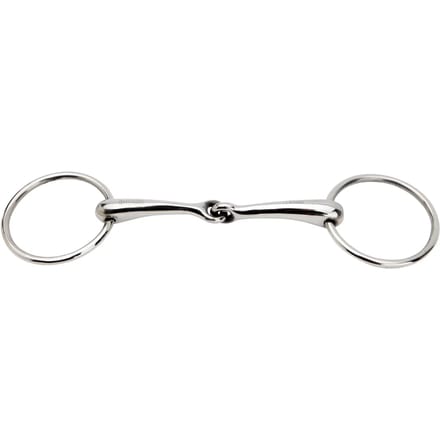 Mors 2 ringen voor paard met beweeglijk scharnier roestvrij staal HORKA