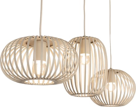 Lumidora Hanglamp 75209 - JUTTA - 3 Lichts - E27 - Beige - Zand - Metaal