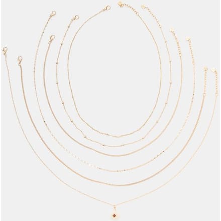 Stradivarius Set van 6 kettingen met bedels  Goud OS