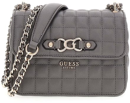 GUESS schoudertas avondtas Nadira Mini Convertible Xbody Flap Bag Slate grijs