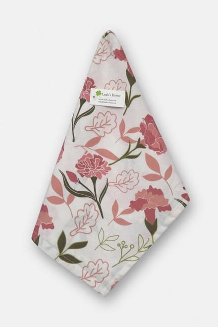 Keukendoek - Set van 2 - Anjer - Bloem - Keukenset - Theedoek -Keukentextiel - Moederdag