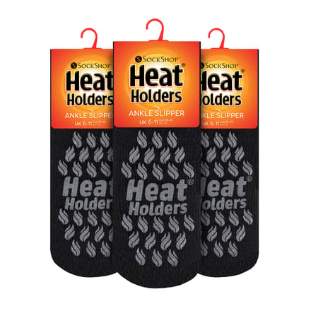 Thermische pantoffels voor heren van Heat Holders - 3-pack lage antislipsokken