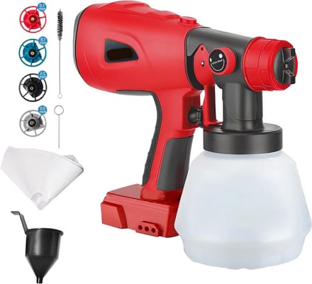 Omgoods - Draadloze Verf Spuitpistool 18V met 4 Spuitmonden