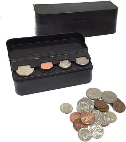 Munten Opbergkoffer - Wisselgeld Houder - Auto Organiseren - Compact Ontwerp - 2 Stuks - Zwart