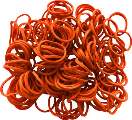 100g - Elastiek - oranje - diameter 15mm - breedte 1,5mm - in zak - ca 600 stuks