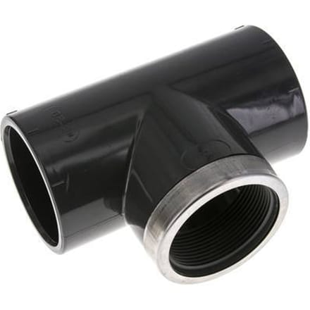 PVC T-Stuk Lijmmof 63mm x Binnendraad Rp2 ''