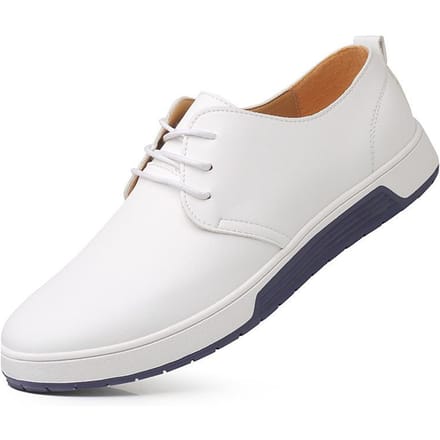 Herenmode, casual veterschoenen met puntige neus 42 wit