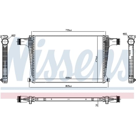 Lage-temperatuurRadiator, laadluchtRadiator NISSENS 961470