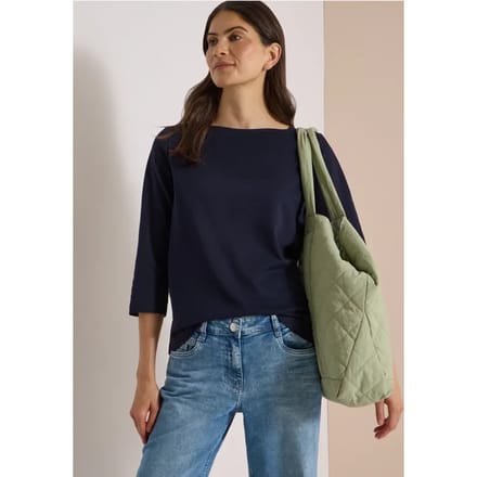 Basic shirt met boothals