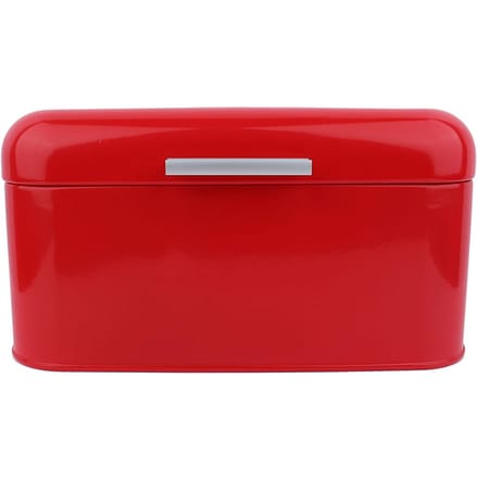 Retro metalen broodtrommel met effen kleur, grote capaciteit, keukopbergcontainer rood