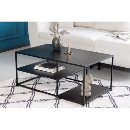 Zwarte metalen salontafel 100 cm