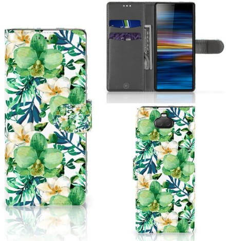 Sony Xperia 10 Hoesje Orchidee Groen