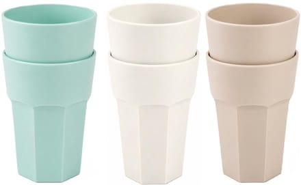 Plasticforte onbreekbare drinkglazen - 9x stuks - kunststof/plastic - mix van 3 kleuren - 520 ml - 13 cm