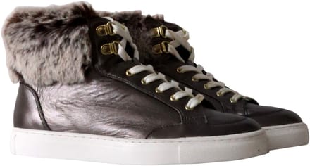 Roadster hoge sneakers van leer met bont