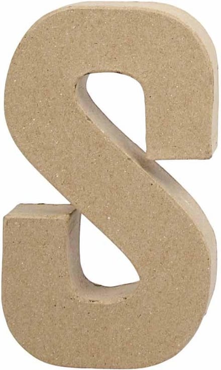 Letter, S, H: 20,3 cm, B: 11,4 cm, dikte 2,6 cm, 1 stuk