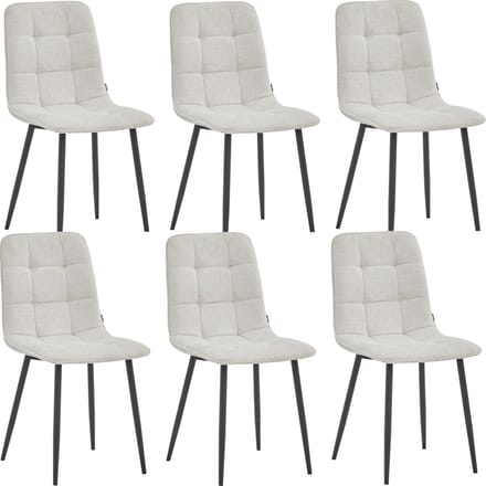 Colenis - Ela Eetkamerstoel - Set Van 6 - Beige - Linnen - Design