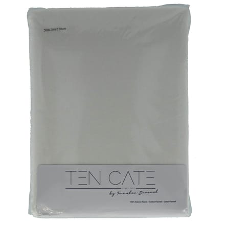 Dekbedovertrek 200X200/220 Flanel  Brilliant White incl 2 slopen 60X70 CM TC