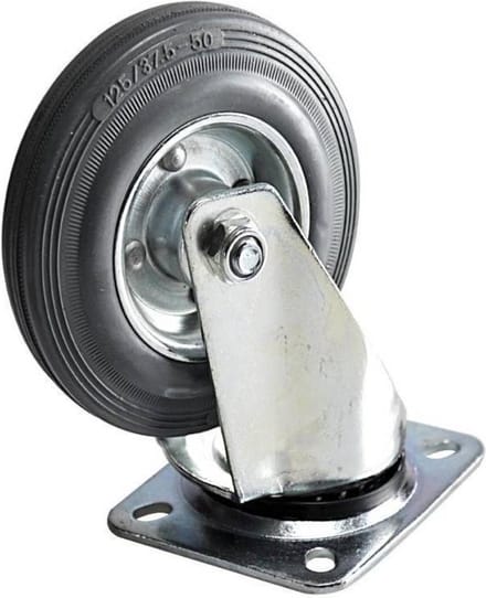 Benson Zwenkwielset - Ø 125 mm - Massief rubber - 100 kg belasting - 4 stuks