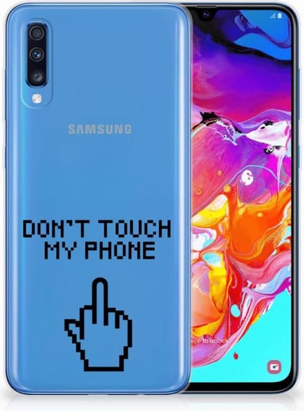 Samsung Galaxy A70 Silicone-hoesje Finger Don't Touch My Phone