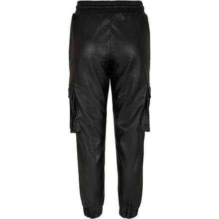 Urban Classics - Faux Leather Cargobroek - XS - Zwart