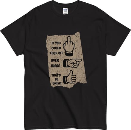 Heren Dames T Shirt - Sarcastische Quote - F*ck Off - Zwart - M