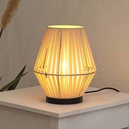 OSRAM DECOR Stripes Tafellamp E14 Beige 205mm, Tafellamp gemaakt van staal en polyester met compact ontwerp